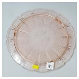 Pink Depression Glass Cherry Blossom Cake Plate