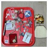 Tray lot of Crosses, Crucifixies, Pendants, Costue