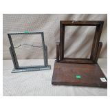 Lot of Antique Oak & Depression Rotating Frames