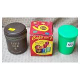 Vtg MCM Color Coded Plastic Cup Set for 6