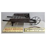 Wooden Decorative Wheel Barrow & Wood Signage