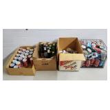 Large Lot of Vtg Collectible Soda Cans, Bottles