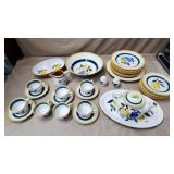 Vtg Stangl Pottery Hand Painted Fruit Pattern Tea&