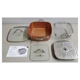 Copper Chef Square Pan w/ Glass Lid &