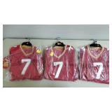 Lot of #7 Arena Gear Red Football Jerseys, Old New