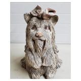17 1/2" Dog w/ Ribbon Heavy Resin Yard Statue