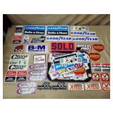 Tray Lot of Vintage Racing Stickers & Patches