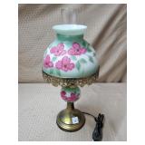 Victorian Style Handpainted Floral Boudoir Lamp