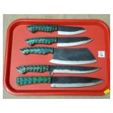 Lot of 5 Pc Damascus Steel Kitchen Knife Set
