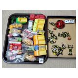 Tray of Toy Cars & Toy Fireman