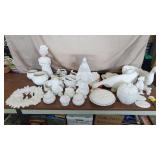 Large Lot of White Ceramic Statues, Figurines,