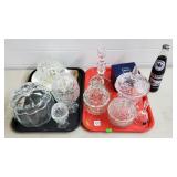 Lot of Crystal Pumpkin Jar, Egg Candy Jars,