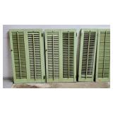Lot of Vintage Green Painted Wood Shutters