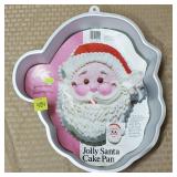 1987 Wilton Jolly Santa Aluminum Cake Pan w/ Label