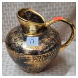 Hand Painted Stangl Black Gold Pitcher