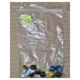 Lot of Uranium & Glowing Vtg Glass Marbles