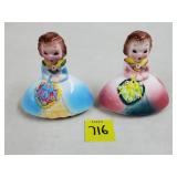 Vintage Japana Porcelain Ladies S&P Shakers