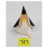 Jeweled Porcelain Penguin Ring Trinket Box