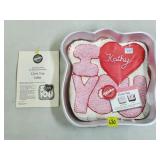 1987 Wilton I Love You Aluminum Cake Pan w/ Label