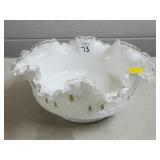 Fenton Silvercrest Spanish Lace Milk Glass Bowl