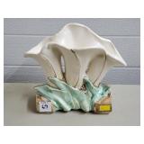 Vintage McCoy USA Triple Cala Lilly Vase