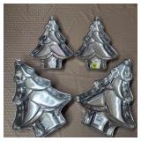 Lot of Portuguese Metal Xmas Tree Cake Pans