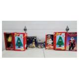 Lot of Animated Xmas Figurines w/ Boxes, Coffee