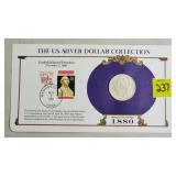 1880 Morgan Silver Dollar w/ Stamps Commemorative