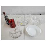 Pyrex Cornflower Casserole, Cut Glass Bowl,