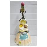 Vintage Little Bo Peep Chalkware Table Lamp