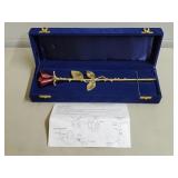 Enamled Brass Rose Keepsake Funeral Urn &