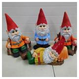 (4) Ceramic Gnomes Statues