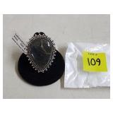 German Silver Blue Laboradorite Ring, Size 8