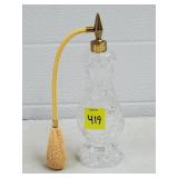 Vintage Crystal Perfume Bottle, 8" H