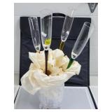 Set of 4 Murano 17 1/2" H Fluted Champagne Color