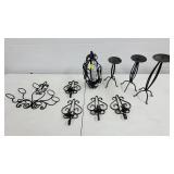 3 Tall Wrought Iron Candle Holders,