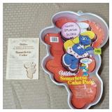 1983 Wilton Smurfette Aluminum Cake Pan w/ Label