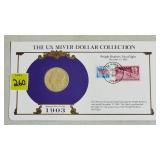 1903 Morgan Silver Dollar w/ Stamps Commemorative