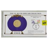 1902 Morgan Silver Dollar w/ Stamps Commemorative
