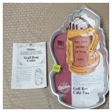 1987 Wilton Golf Bag Aluminum Cake Pan w/ Label