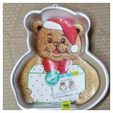 1991 Wilton Santa Bear Aluminum Cake Pan w/ Label