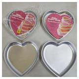 (2) 1976 Wilton Mini-Tier Heart Aluminum Cake