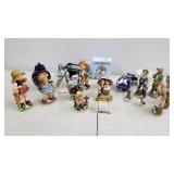 Hummel Style Figurines, Iridescent Glass Butterfly