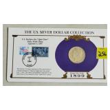 1899 Morgan Silver Dollar w/ Stamps Commemorative