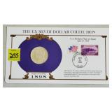 1898 Morgan Silver Dollar w/ Stamps Commemorative