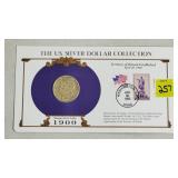 1900 Morgan Silver Dollar w/ Stamps Commemorative