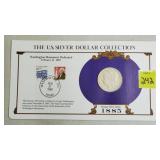 1885 Morgan Silver Dollar w/ Stamps Commemorative
