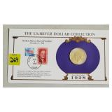 1928 Peace Silver Dollar w/ Stamps Commemorative