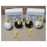 Dept 56 Chicks Speckled Sugar & Creamers, NIB