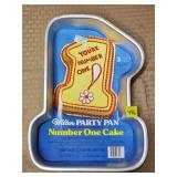 1979 Wilton Number 1 Aluminum Cake Pan w/ Label